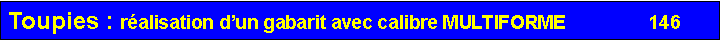 Zone de Texte: Toupies : r�alisation d�un gabarit avec calibre MULTIFORME                146