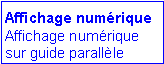 Zone de Texte: Affichage numérique
Affichage numérique sur guide parallèle