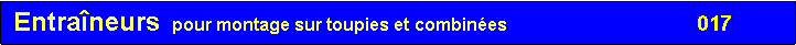 Zone de Texte: Entra�neurs	pour montage sur toupies et combin�es	                     017   