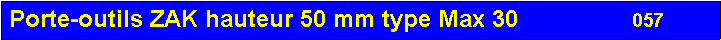 Zone de Texte: Porte-outils ZAK hauteur 50 mm type Max 30                 057       