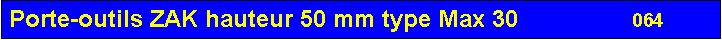 Zone de Texte: Porte-outils ZAK hauteur 50 mm type Max 30                 064       